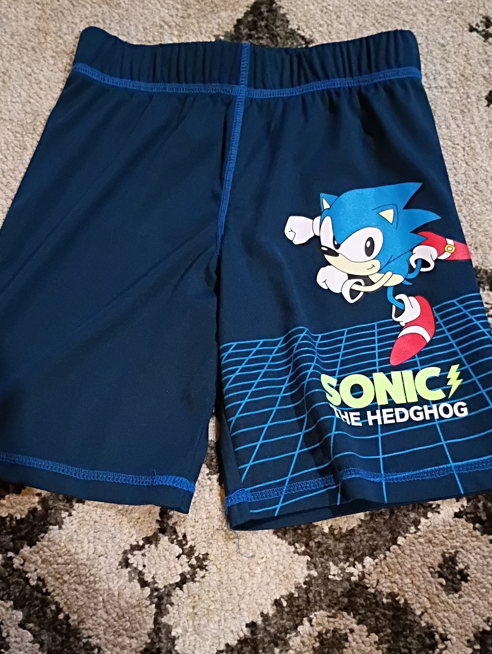 jumping beans Navy Sonic Graphic Swim Shorts with Bright Blue and Red Accents
